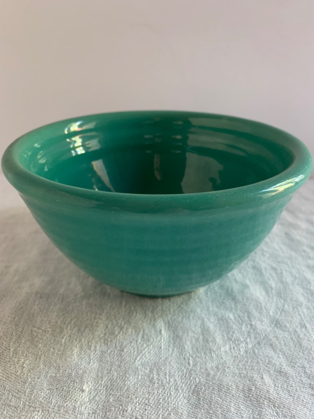 Vintage Bauer Ringware Jade Green Beehive Mixing Bowl 5.75” MCM Pottery